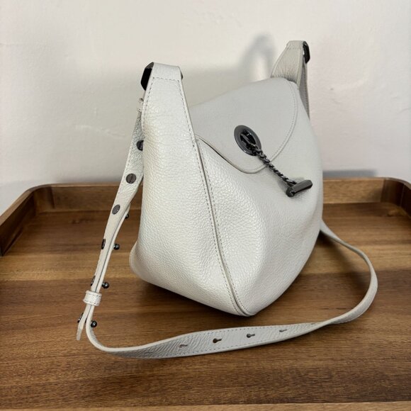 Botkier Waverly Light Gray Pebbled Leather Shoulder Bag - Picture 2 of 10